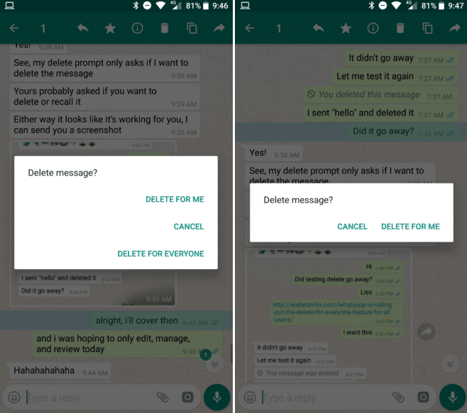 Here is how to delete whatsapp messages after accidentally sending them