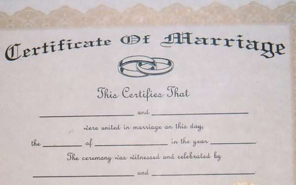 Marriage certificate for Dubai UAE